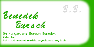 benedek bursch business card
